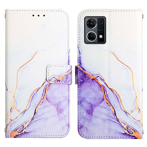 Coque Portefeuille Motif Fantaisie Livre Cuir Etui Clapet Y04B pour Oppo F21 Pro 4G Violet