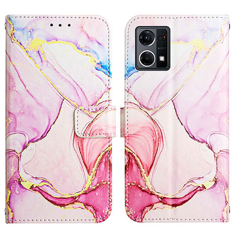 Coque Portefeuille Motif Fantaisie Livre Cuir Etui Clapet Y04B pour Oppo F21s Pro 4G Rose