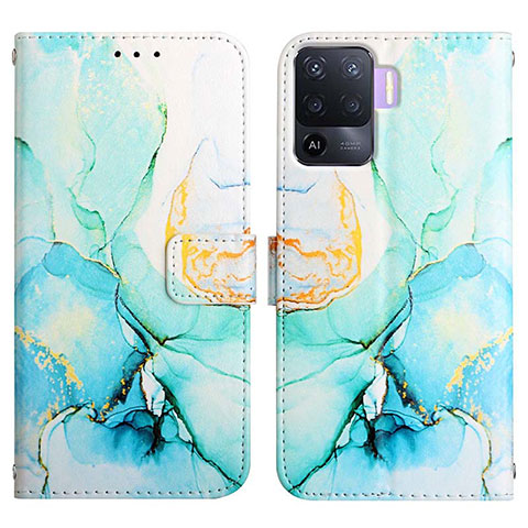 Coque Portefeuille Motif Fantaisie Livre Cuir Etui Clapet Y04B pour Oppo Reno5 F Vert