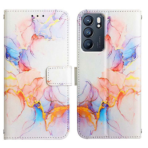 Coque Portefeuille Motif Fantaisie Livre Cuir Etui Clapet Y04B pour Oppo Reno6 5G Bleu