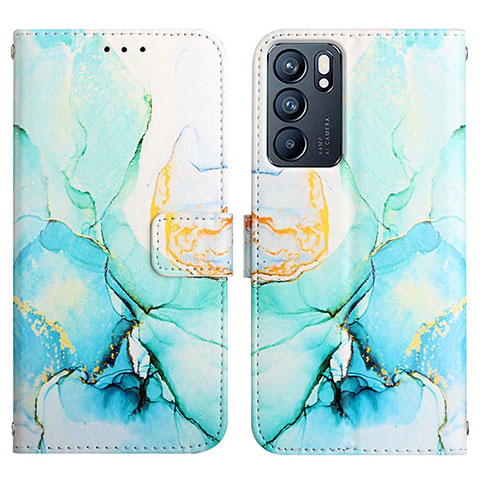 Coque Portefeuille Motif Fantaisie Livre Cuir Etui Clapet Y04B pour Oppo Reno6 5G Vert