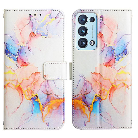 Coque Portefeuille Motif Fantaisie Livre Cuir Etui Clapet Y04B pour Oppo Reno6 Pro 5G Bleu