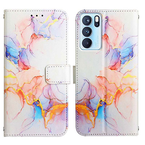 Coque Portefeuille Motif Fantaisie Livre Cuir Etui Clapet Y04B pour Oppo Reno6 Pro 5G India Bleu