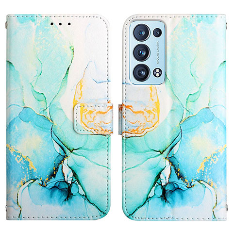 Coque Portefeuille Motif Fantaisie Livre Cuir Etui Clapet Y04B pour Oppo Reno6 Pro+ Plus 5G Vert