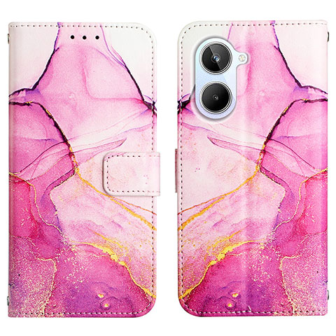 Coque Portefeuille Motif Fantaisie Livre Cuir Etui Clapet Y04B pour Realme 10 4G Rose Rouge