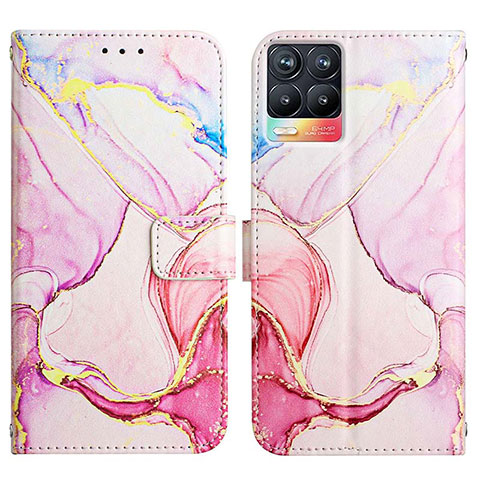 Coque Portefeuille Motif Fantaisie Livre Cuir Etui Clapet Y04B pour Realme 8 4G Rose