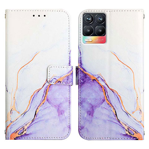 Coque Portefeuille Motif Fantaisie Livre Cuir Etui Clapet Y04B pour Realme 8 4G Violet