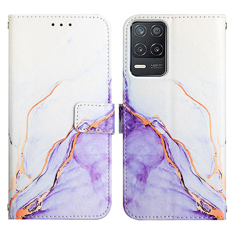 Coque Portefeuille Motif Fantaisie Livre Cuir Etui Clapet Y04B pour Realme 8 5G Violet