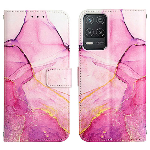 Coque Portefeuille Motif Fantaisie Livre Cuir Etui Clapet Y04B pour Realme 8s 5G Rose Rouge