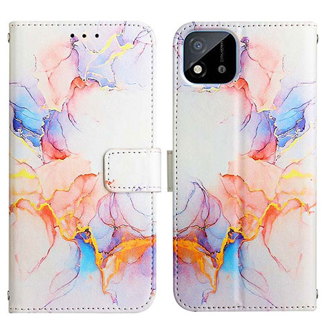 Coque Portefeuille Motif Fantaisie Livre Cuir Etui Clapet Y04B pour Realme C20 Bleu