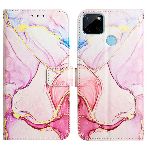 Coque Portefeuille Motif Fantaisie Livre Cuir Etui Clapet Y04B pour Realme C21Y Rose