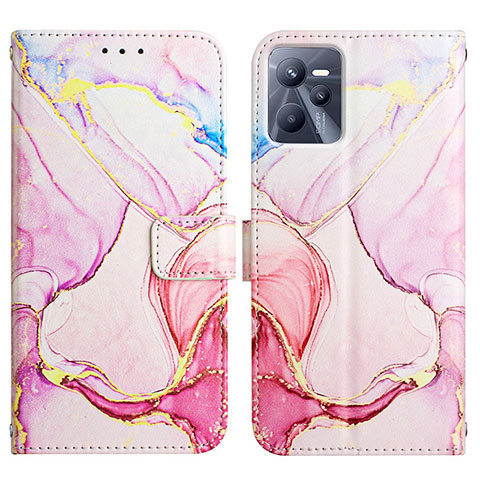 Coque Portefeuille Motif Fantaisie Livre Cuir Etui Clapet Y04B pour Realme C35 Rose