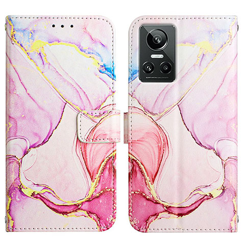 Coque Portefeuille Motif Fantaisie Livre Cuir Etui Clapet Y04B pour Realme GT Neo3 5G Rose