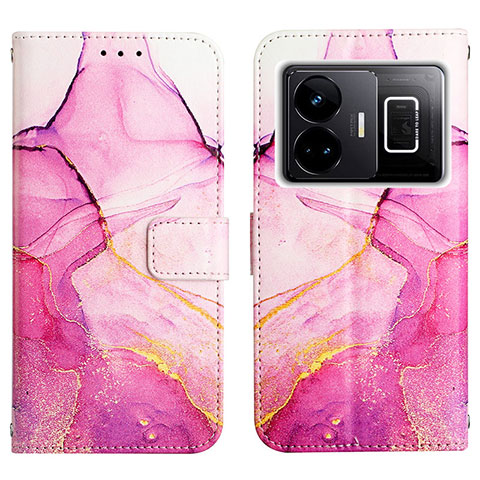 Coque Portefeuille Motif Fantaisie Livre Cuir Etui Clapet Y04B pour Realme GT3 5G Rose Rouge