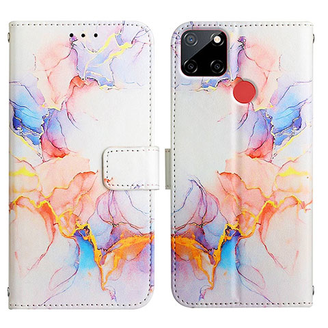 Coque Portefeuille Motif Fantaisie Livre Cuir Etui Clapet Y04B pour Realme Narzo 20 Bleu