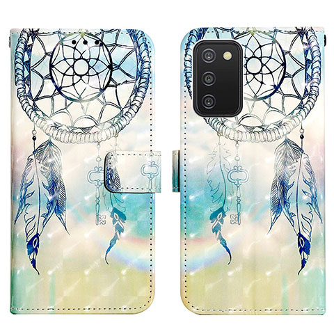 Coque Portefeuille Motif Fantaisie Livre Cuir Etui Clapet Y04B pour Samsung Galaxy A03s Bleu Clair