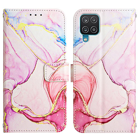 Coque Portefeuille Motif Fantaisie Livre Cuir Etui Clapet Y04B pour Samsung Galaxy A12 Rose