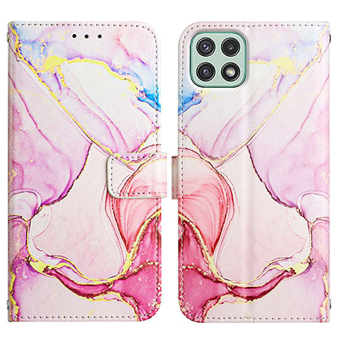 Coque Portefeuille Motif Fantaisie Livre Cuir Etui Clapet Y04B pour Samsung Galaxy A22 5G Rose