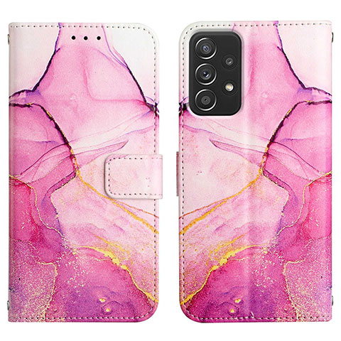 Coque Portefeuille Motif Fantaisie Livre Cuir Etui Clapet Y04B pour Samsung Galaxy A23 4G Rose Rouge