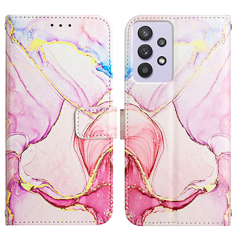 Coque Portefeuille Motif Fantaisie Livre Cuir Etui Clapet Y04B pour Samsung Galaxy A32 4G Rose