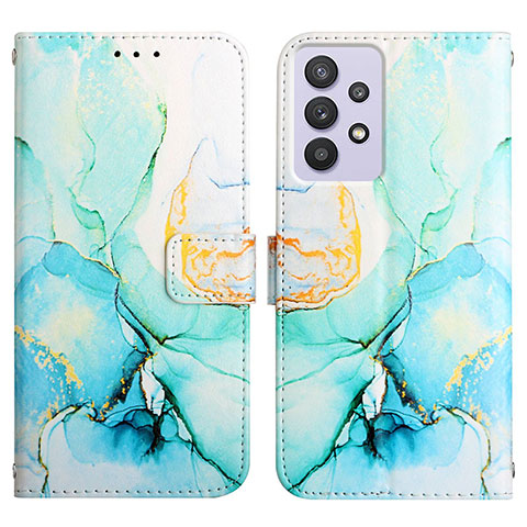 Coque Portefeuille Motif Fantaisie Livre Cuir Etui Clapet Y04B pour Samsung Galaxy A32 4G Vert