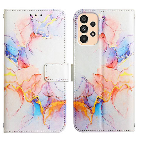 Coque Portefeuille Motif Fantaisie Livre Cuir Etui Clapet Y04B pour Samsung Galaxy A33 5G Bleu