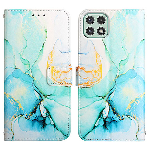 Coque Portefeuille Motif Fantaisie Livre Cuir Etui Clapet Y04B pour Samsung Galaxy F42 5G Vert