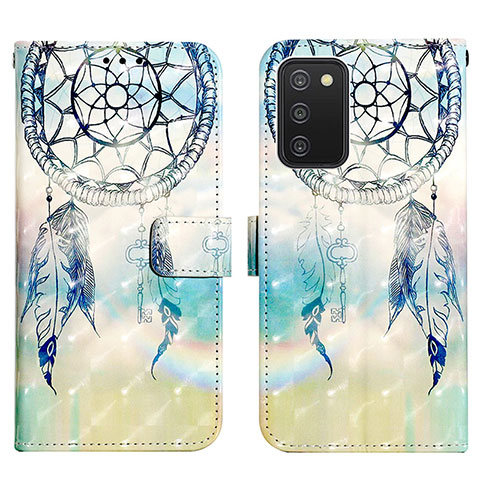 Coque Portefeuille Motif Fantaisie Livre Cuir Etui Clapet Y04B pour Samsung Galaxy M02s Bleu Clair