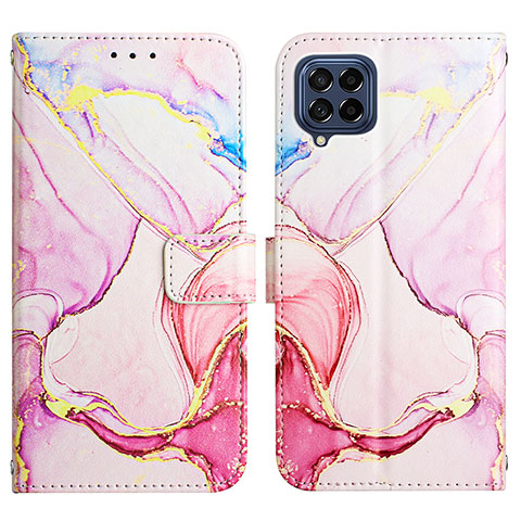 Coque Portefeuille Motif Fantaisie Livre Cuir Etui Clapet Y04B pour Samsung Galaxy M53 5G Rose