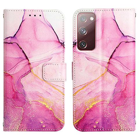 Coque Portefeuille Motif Fantaisie Livre Cuir Etui Clapet Y04B pour Samsung Galaxy S20 FE 4G Rose Rouge