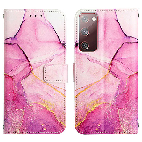 Coque Portefeuille Motif Fantaisie Livre Cuir Etui Clapet Y04B pour Samsung Galaxy S20 FE 5G Rose Rouge