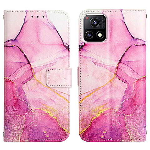 Coque Portefeuille Motif Fantaisie Livre Cuir Etui Clapet Y04B pour Vivo iQOO U3x 5G Rose Rouge