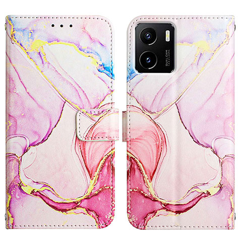 Coque Portefeuille Motif Fantaisie Livre Cuir Etui Clapet Y04B pour Vivo iQOO U5x Rose