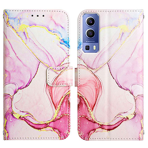 Coque Portefeuille Motif Fantaisie Livre Cuir Etui Clapet Y04B pour Vivo iQOO Z3 5G Rose