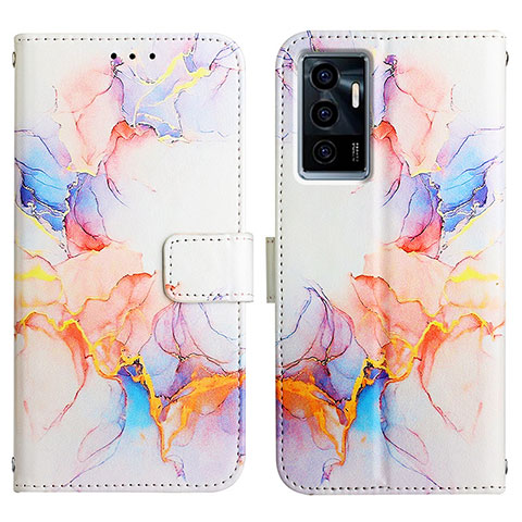 Coque Portefeuille Motif Fantaisie Livre Cuir Etui Clapet Y04B pour Vivo V23e 5G Bleu