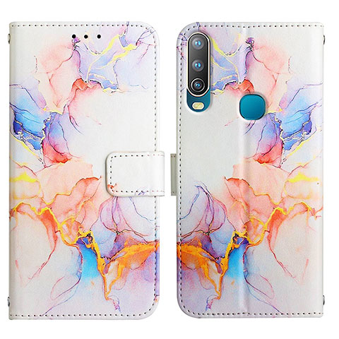 Coque Portefeuille Motif Fantaisie Livre Cuir Etui Clapet Y04B pour Vivo Y11 Bleu