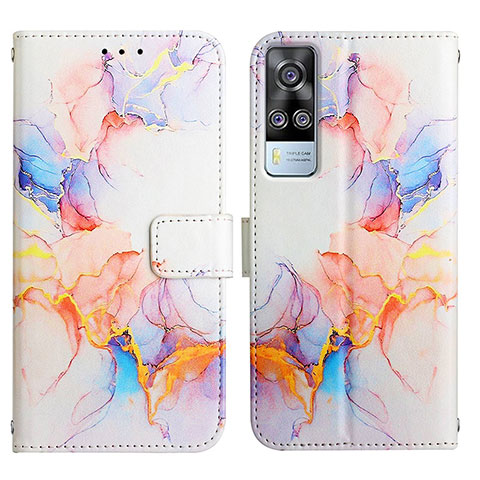 Coque Portefeuille Motif Fantaisie Livre Cuir Etui Clapet Y04B pour Vivo Y31 (2021) Bleu