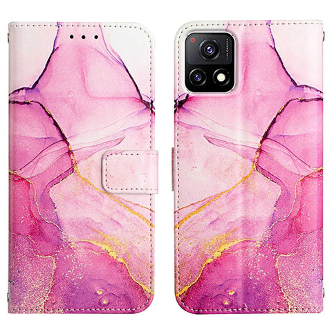 Coque Portefeuille Motif Fantaisie Livre Cuir Etui Clapet Y04B pour Vivo Y31s 5G Rose Rouge