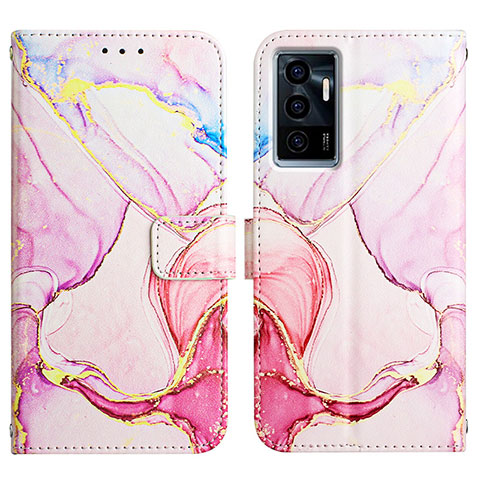 Coque Portefeuille Motif Fantaisie Livre Cuir Etui Clapet Y04B pour Vivo Y75 4G Rose