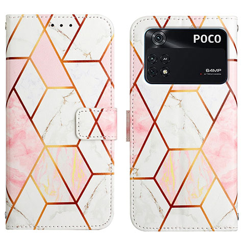 Coque Portefeuille Motif Fantaisie Livre Cuir Etui Clapet Y04B pour Xiaomi Poco M4 Pro 4G Blanc