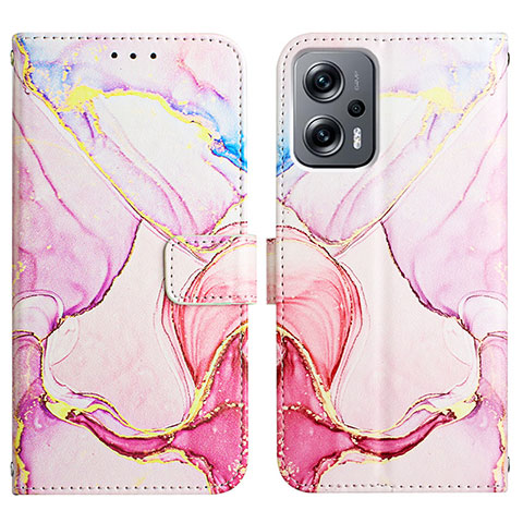 Coque Portefeuille Motif Fantaisie Livre Cuir Etui Clapet Y04B pour Xiaomi Poco X4 GT 5G Rose