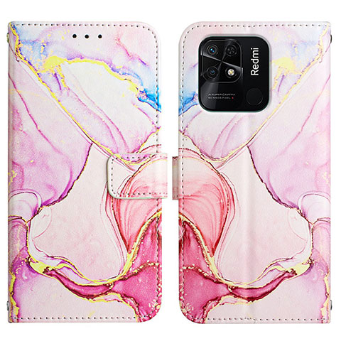 Coque Portefeuille Motif Fantaisie Livre Cuir Etui Clapet Y04B pour Xiaomi Redmi 10 India Rose