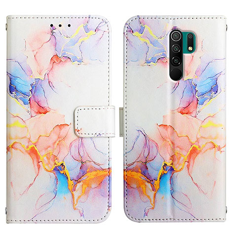 Coque Portefeuille Motif Fantaisie Livre Cuir Etui Clapet Y04B pour Xiaomi Redmi 9 Bleu