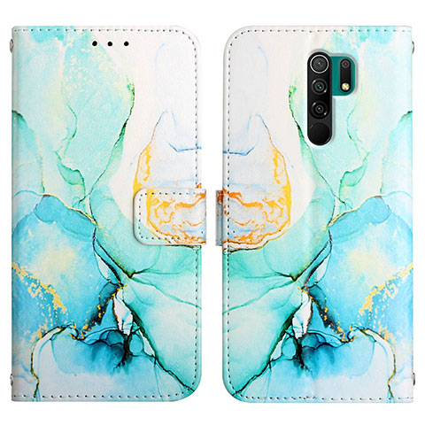 Coque Portefeuille Motif Fantaisie Livre Cuir Etui Clapet Y04B pour Xiaomi Redmi 9 Prime India Vert