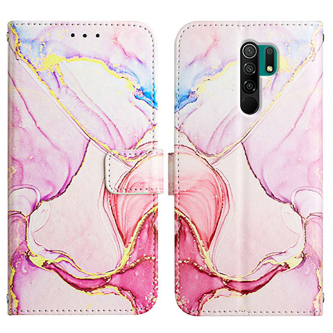 Coque Portefeuille Motif Fantaisie Livre Cuir Etui Clapet Y04B pour Xiaomi Redmi 9 Rose