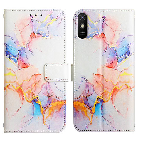 Coque Portefeuille Motif Fantaisie Livre Cuir Etui Clapet Y04B pour Xiaomi Redmi 9i Bleu