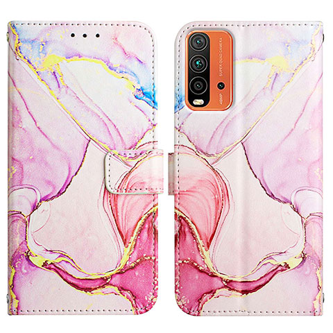 Coque Portefeuille Motif Fantaisie Livre Cuir Etui Clapet Y04B pour Xiaomi Redmi 9T 4G Rose