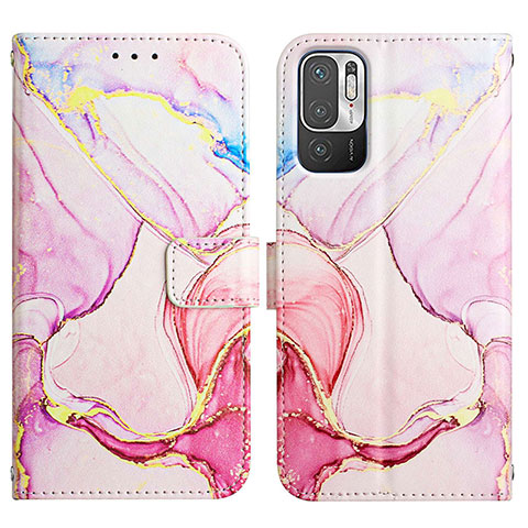 Coque Portefeuille Motif Fantaisie Livre Cuir Etui Clapet Y04B pour Xiaomi Redmi Note 10T 5G Rose