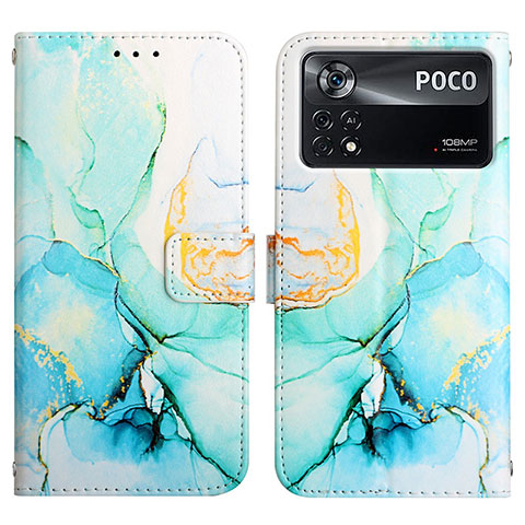 Coque Portefeuille Motif Fantaisie Livre Cuir Etui Clapet Y04B pour Xiaomi Redmi Note 11E Pro 5G Vert