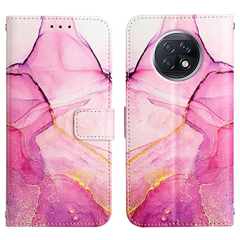 Coque Portefeuille Motif Fantaisie Livre Cuir Etui Clapet Y04B pour Xiaomi Redmi Note 9 5G Rose Rouge